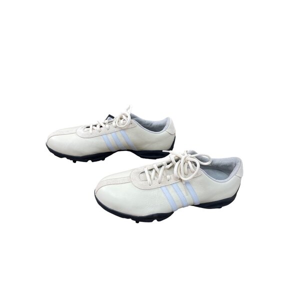 Adidas Driver Isabelle womans beige Leather golf sneakers Size 9 SKU 8791 - Picture 3 of 16